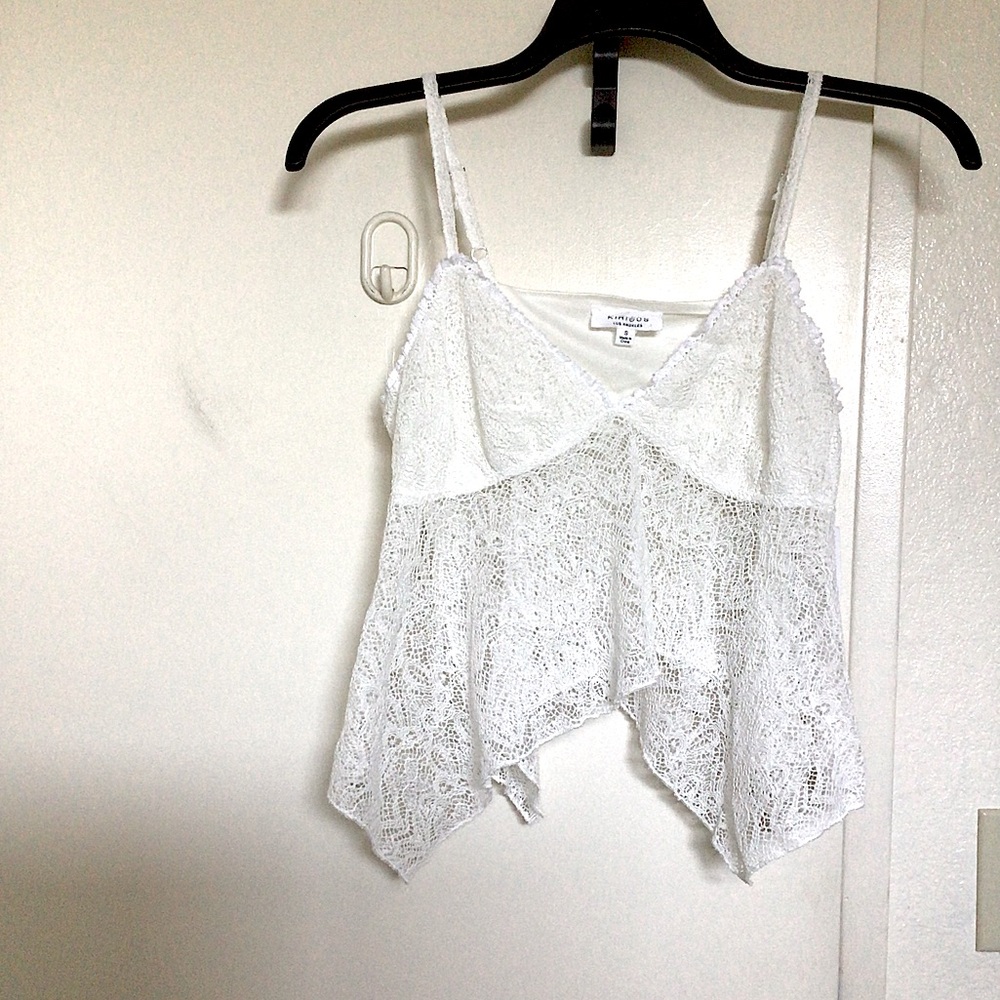 Kirious LA Crochet Lace Handkerchief Hem Cami